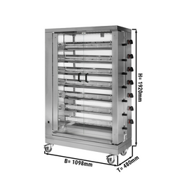 Kaasu broilerigrilli - 42 kW - 7 vartaalla jopa 42 broileria varten	