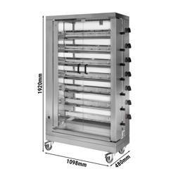 Girarrosto a gas - 42kW - con 7 spiedini per un massimo di 42 polli