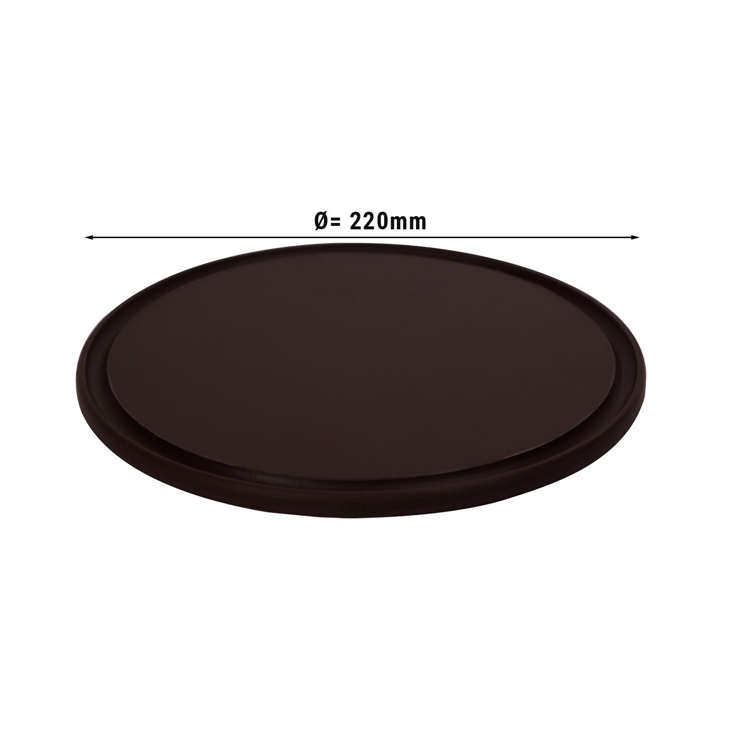 Assiette à Pizza en Polyéthylène - Ø 220 mm - avec Rigole à Jus - Marron