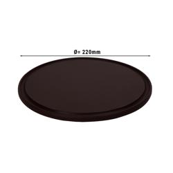 Assiette à Pizza en Polyéthylène - Ø 220 mm - avec Rigole à Jus - Marron