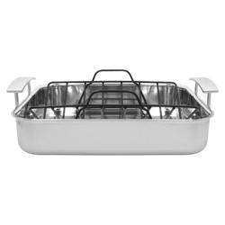DEMEYERE | Industry 5 Roasting Pan – 390×330 mm Rectangular, XL Oven Only – Roasting Rack Included – 18/10 Stainless Steel