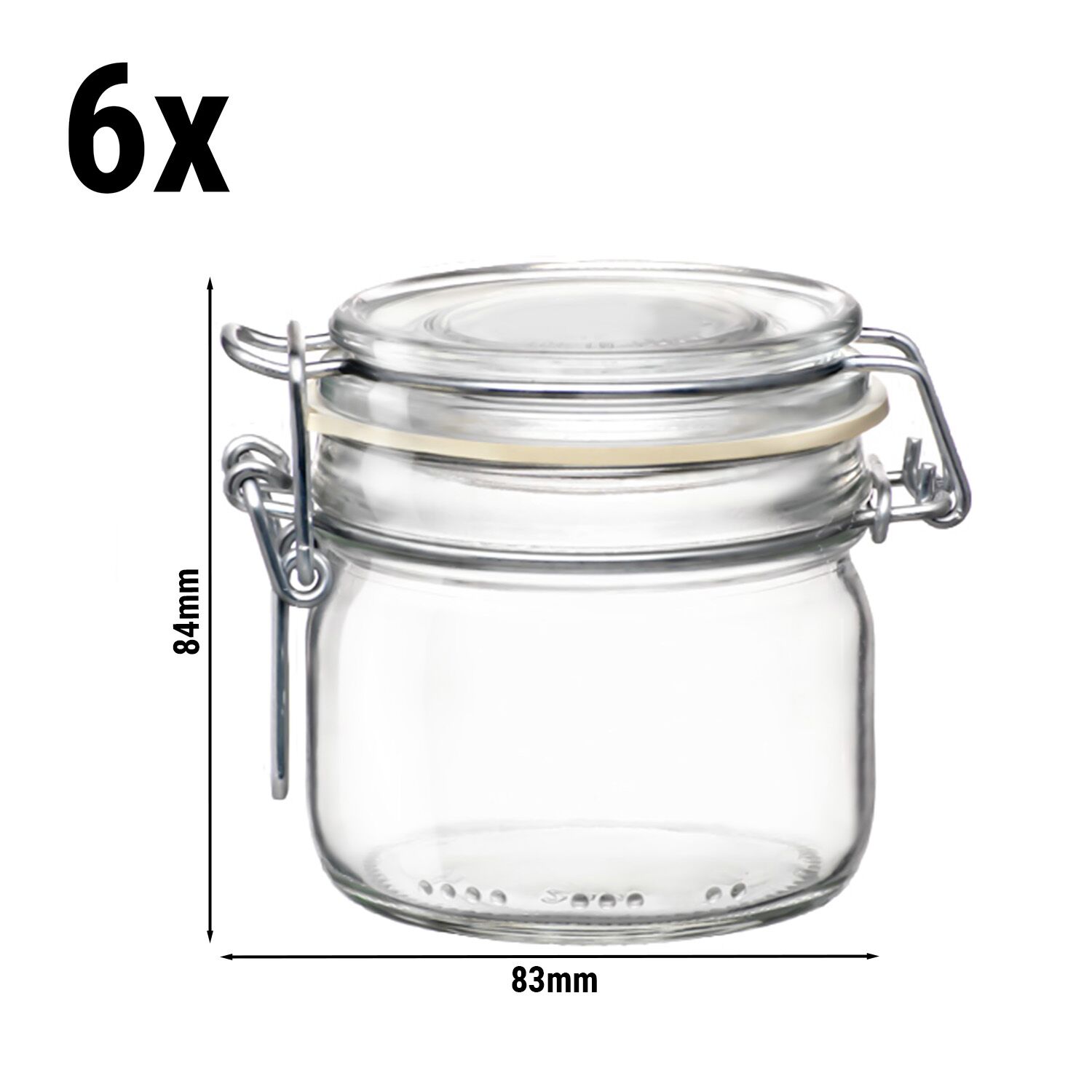 (6 pcs) Bocal hermétique Bormioli Rocco - DUBLIN - 200ml - fermeture à étrier
