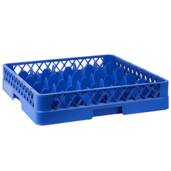 (6 stycken) glaskorg - 50 x 50 cm - med 25 fack - blå