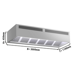 Inductie doosmodel afzuigkap - 3000mm - met filter