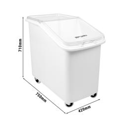 Ingredient Bin Trolley - 102 L - Polypropylene - With Lid - Silent Castors
