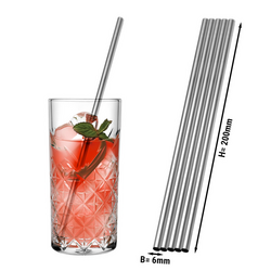 (50 komada) Slamke od plemenitog čelika - 6x200 mm - Ravne 