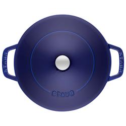 STAUB | Enameled Cast Iron Round Braiser – Ø28 cm - Dark Blue - Self-Basting Chistera Lid