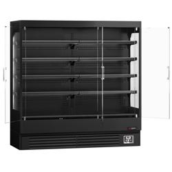 Witryna chłodnicza naścienna z drzwiami skrzydłowymi - 1940 mm - 893 l - z oświetleniem LED, 3 szklanymi drzwiami na zawiasach & 4 półkami	