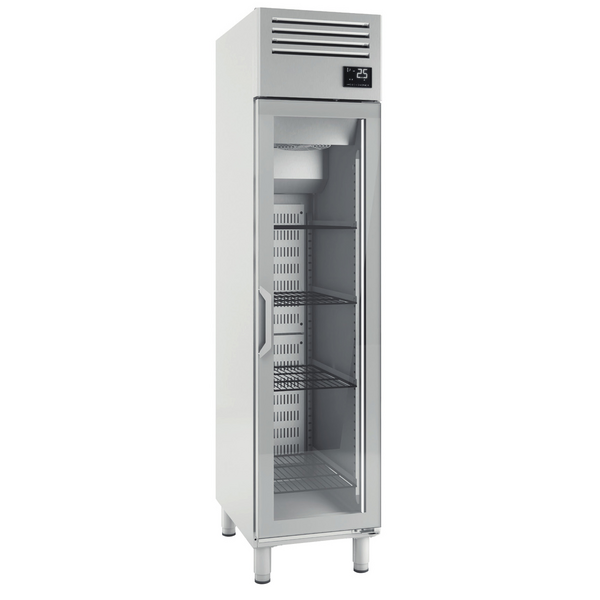 Buzdolabı paslanmaz çelik Premium PLUS - GN 1/1 - 325 litre - 1 cam kapılı
