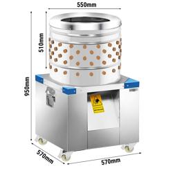 (142 doigts) Plumeuse à volaille professionnelle - électrique - Tambour Ø 55,0cm