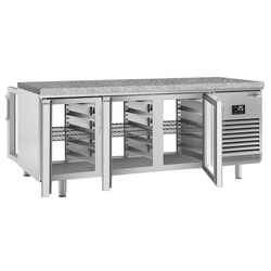 Bakkerij koelwerkbank Premium PLUS - 2185x800mm - met deuren aan beide zijden & granieten werkblad