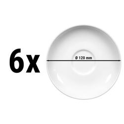 (6 pieces) SELTMANN WEIDEN | Round Espresso Saucer Meran Basic – White – Ø120 mm – High-Gloss Porcelain