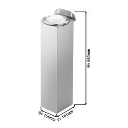 Dispenser per coperchi - con 1 dispenser - Plastica - da parete