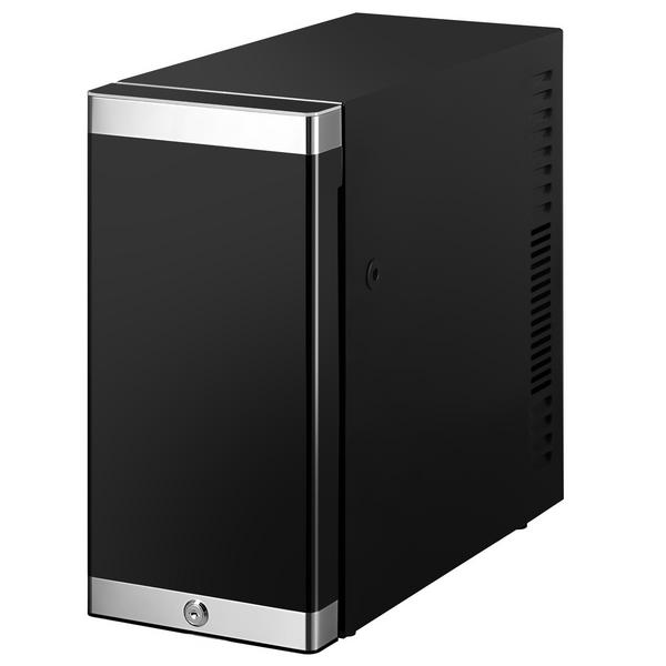 Chladnička na mléko - 210 mm - 9,8 l - digitální teploměr - 1 skleněné křídlové dveře - černá