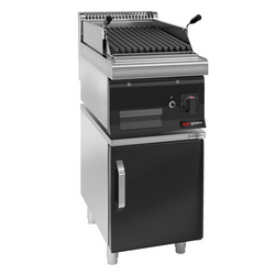 Gas lavastensgrill (7 kW) - vippelig grillrist inkl. understel med 1 dør 