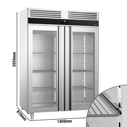 Derin Dondurucu Paslanmaz Çelik PREMIUM - GN 2/1 - 1400 Litre - 2 cam kapılı