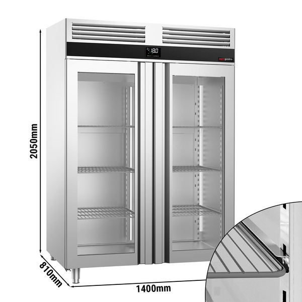 Derin Dondurucu Paslanmaz Çelik PREMIUM - GN 2/1 - 1400 Litre - 2 cam kapılı