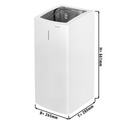AIR-WOLF | Commercial waste bin - 50 litres - Stainless steel - White