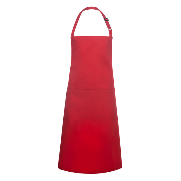Karlowsky - Delantal con pechera con bolsillo Basic - Rojo