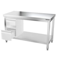 Table de travail en inox PREMIUM - 1400x600mm - avec fond de base & entretoise	