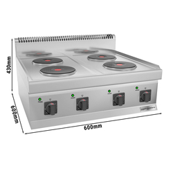 Elektrisk komfur 4 runde plader (10.4 kW)