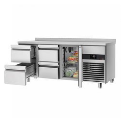 Koelwerkbank PREMIUM - 1865x700mm - met 1 deur & 4 laden & met achterwand