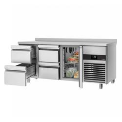 طاولة مبردة PREMIUM - 1865x700mm - 474 لتر - مع 1 باب - مع 4 درج - حاجز خلفي