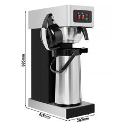 ماكينة قهوة فلتر تجارية - سعة التخمير: 1.5 L - مع إبريق بمضخة - يشمل 1 إبريق بمضخة 1.5 L & 1 حامل مرشح بلاستيكي & 10 فلتر