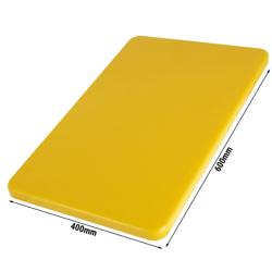 Πλάκα κοπής πολυαιθυλενίου HDPE 500 - EN 60x40 - Πάχος: 2 cm - HACCP - Κίτρινο