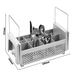 CAMBRO | CAMRACK® - Cestino per posate 1/2 - 8 scomparti - 500x500mm - Grigio