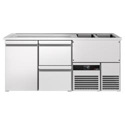 Hűtött bárpult / sörcsapoló PREMIUM - 1950x700 mm - 1 ajtó & 2 fiók