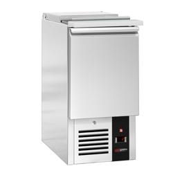 Commercial Saladette Counter PREMIUM - 450mm - 102L - 1 door - open top for 1 x GN 1/1 & stainless steel hinged lid
