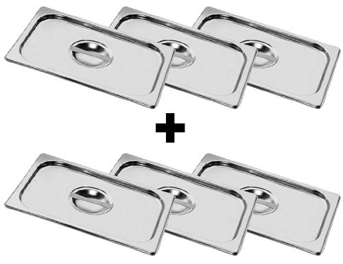 (6 stuks) RVS GN deksel 1/3