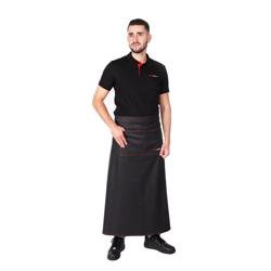 (2 peças) Avental bistrô - longo - jeans parece preto