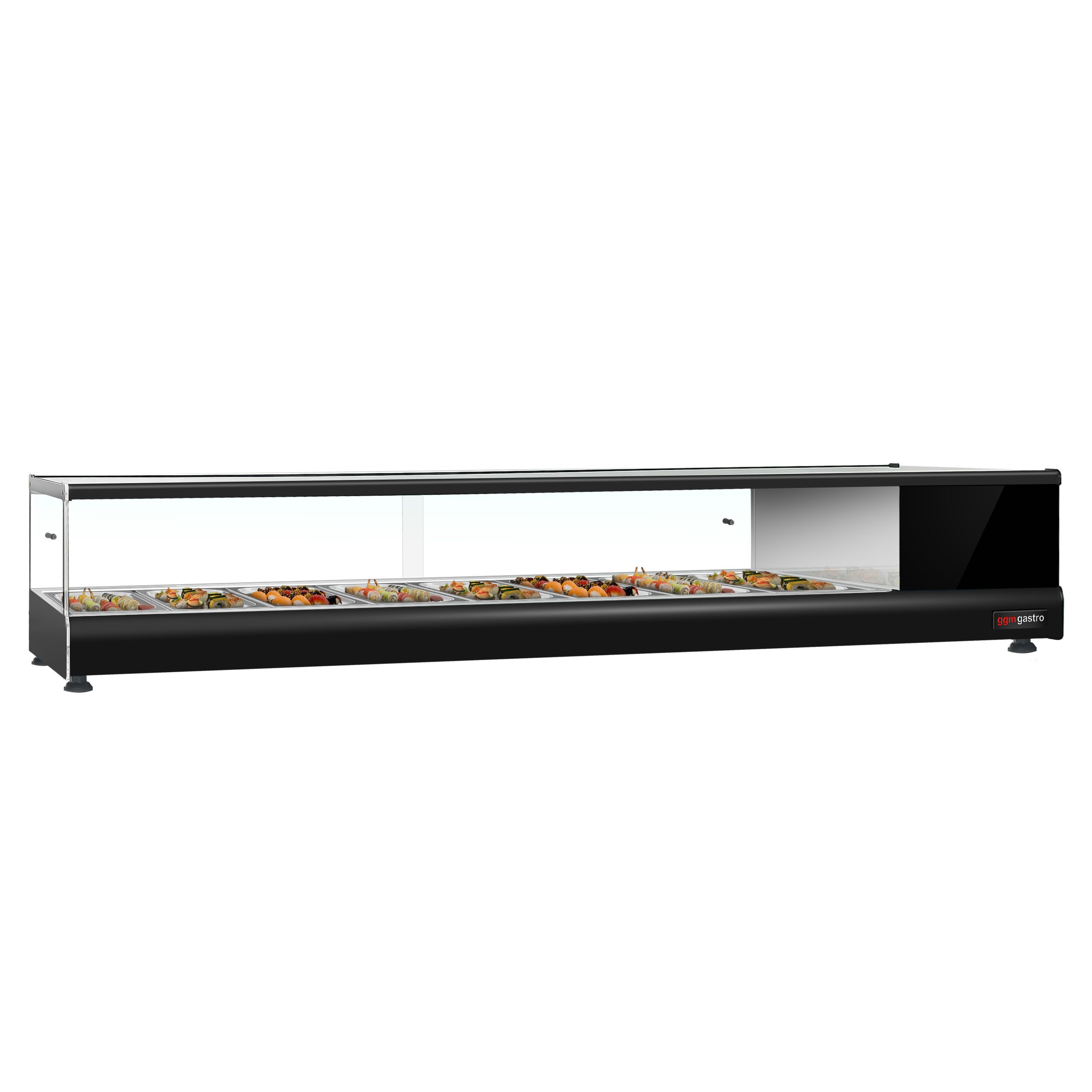 Vitrine à tapas réfrigérée PREMIUM - 1727x405mm - 8x GN 1/3 - Noir