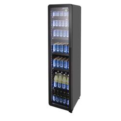 GASTRO-COOL | Frigider pentru băuturi - 212 litri - îngust - cu 1 ușă din sticlă - negru - GCGD175