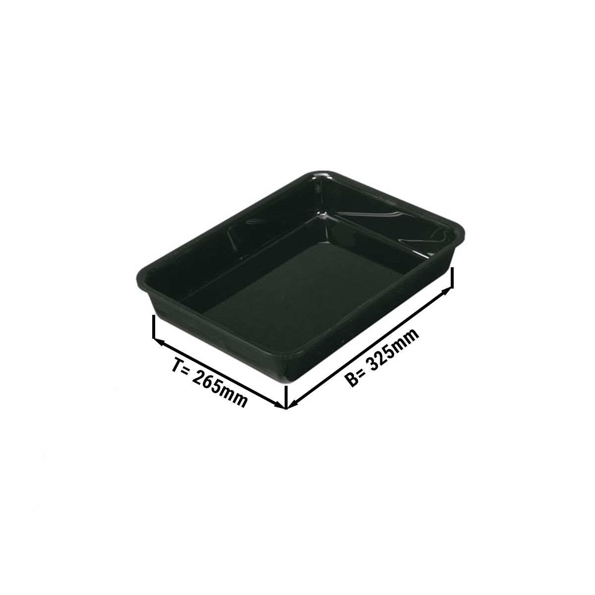 Plateau de présentation - Polycarbonate - GN 1/2 - 265x325x50mm - Noir - rectangulaire