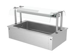 Beépíthető jégkád - 4x GN 1/1 - 1460 mm - 160 l - kétoldali leheletvédő üveggel