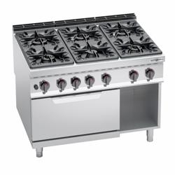 Gasfornuis - Lorenzo 900 - 1200x900x965mm - 61,3 kW - 6 pits - incl. gas statische oven - 7,8 kW