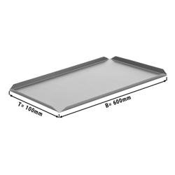 (5 pcs) Plateau de présentation - Aluminium anodisé - 600x100x10mm - Argent