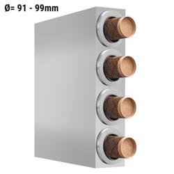 Dispensador de copos - Aço inoxidável - com 4 dispensadores