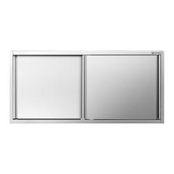 Armadio pensile in acciaio inox PREMIUM - 1600x400mm - con porte scorrevoli - 800mm di altezza