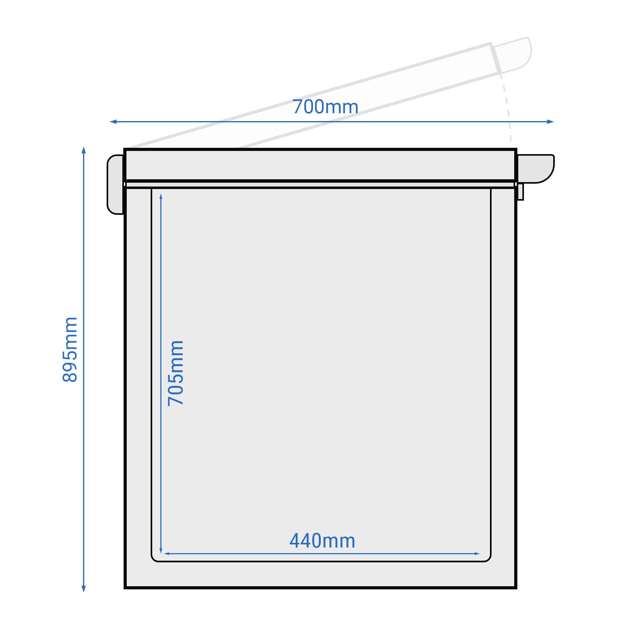 Congélateur coffre - 985 mm - 236 litres - couvercle en inox - incl. cloison de séparation