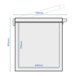 Arkkupakastin - 984x700 mm - 236 l - ruostumaton teräskansi - 1 väliseinää - sisältää väliseinät