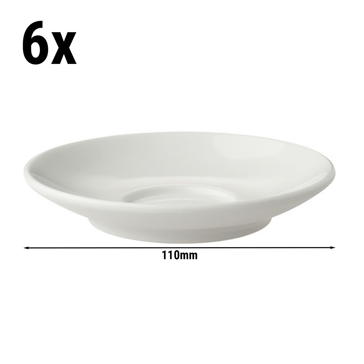 (6 pcs) BART - Soucoupe pour tasse à espresso - Ø110mm - Ivoire