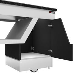 Ekmek Servis Ünitesi BELFAST - 1600mm - 2 Raflı - Tekerlekli - Siyah Granit Çalışma Tezgahı