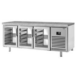 Bakkerij koelwerkbank Premium PLUS - 2185x800mm - met deuren aan beide zijden & granieten werkblad