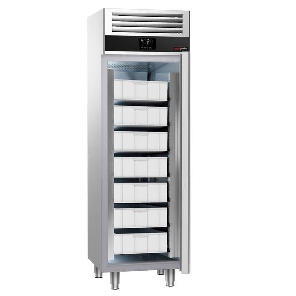 Kylskåp Rostfritt stål PREMIUM - 600 mm - 400 liter - ned till 0 °C - med 1 dörr - Automatisk avfrostning, R290, Inre belysning, Digitalt termostat, Umluftkylning