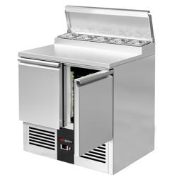 Zubereitungstisch Mini PREMIUM - 900mm - 2 Türen - 5x GN 1/6