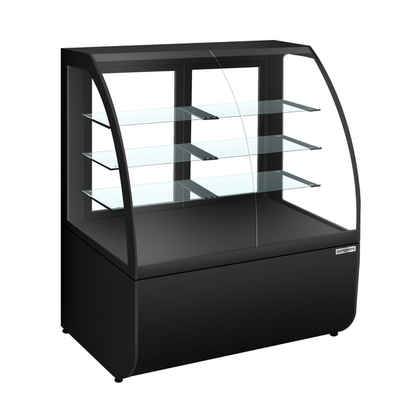 Soğutmalı ve pasta teşhir dolabı - 1340mm - siyah ön - 3 raflı